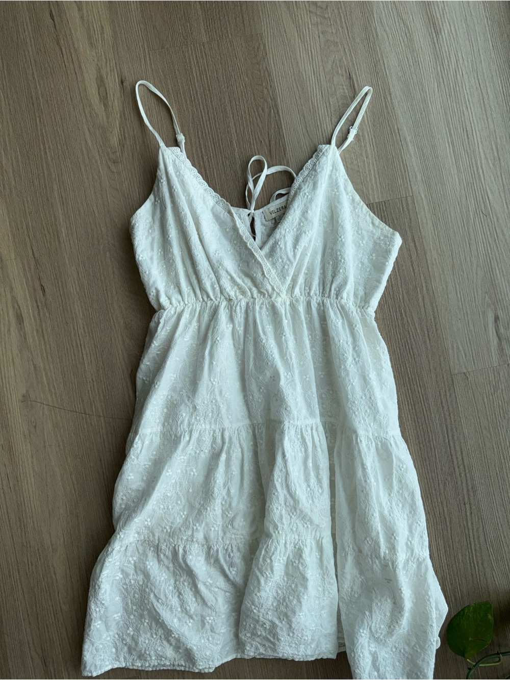 Velzera Boho White Eyelet Mini Dress
